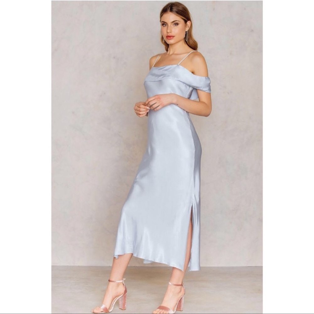 Bardot Dawn Light Blue Cold Shoulder Slip Dress Size US 4 Size XS